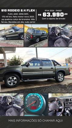 CHEVROLET S10 2.4 MPFI RODEIO 4X2 CD 8V FLEX 4P MANUAL